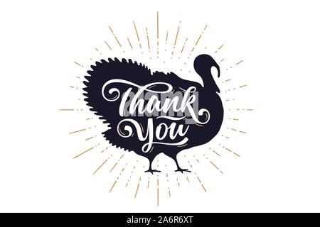 La Turchia, la ringrazio. Lettering, la tipografia. Silhoutte turchia Illustrazione Vettoriale