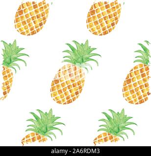 Estate Ananas tropicale Seamless sfondo Pattern Illustrazione Vettoriale