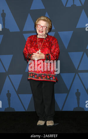 Ottobre 27, 2019, Los Angeles, CA, Stati Uniti d'America: LOS ANGELES - Ott 27: Ruth Westheimer alla undicesima edizione governatori premi al Teatro Dolby su ottobre 27, 2019 a Los Angeles, CA (credito Immagine: © Kay Blake/ZUMA filo) Foto Stock