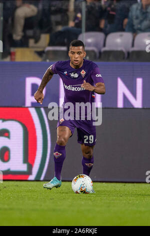 Dalbert Henrique Chagas Estevao (Fiorentina) durante l'italiano 'Serie A' match tra Fiorentina 1-2 Lazio a Artemio Franchi Stadium il 27 Ottobre , 2019 in Firenze, Italia. (Foto di Maurizio Borsari/AFLO) Foto Stock