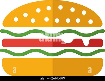 Icona di hamburger. Semplice elemento piano da un fast food collection. Creative icona burger per modelli, software e applicazioni Illustrazione Vettoriale
