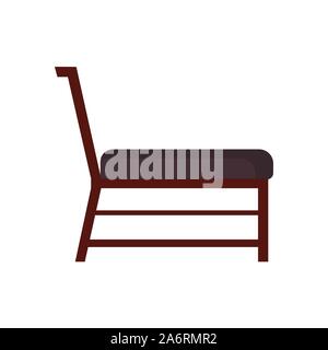Sedia classica icona vettore vista laterale. Arredamento interni casa isolata. Retrò camera luxury sit. Cartoon divano sgabello piatta Illustrazione Vettoriale