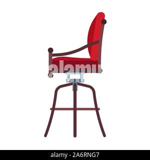 Bar sedia icona vettore di mobili di design. Interior Sgabello alto concetto cafe. Elemento Club caffetteria bistrot seduta Illustrazione Vettoriale
