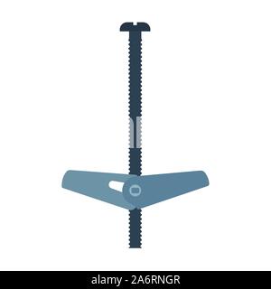Bullone ad alette espansibili icona vettore appliance industria dell'hardware. Isolato elemento bianco per sistema a pannello. Tecnico meccanico in fabbrica la manopola Illustrazione Vettoriale