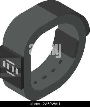 Digital smart bracciale icona, stile isometrico Illustrazione Vettoriale