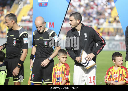 Lecce, Italia. 26 ott 2019. Calcio, TIM campionato serie 2019-20 LECCE - JUVENTUS 1-1 nella foto: BONUCCI Credit: Indipendente Agenzia fotografica/Alamy Live News Foto Stock