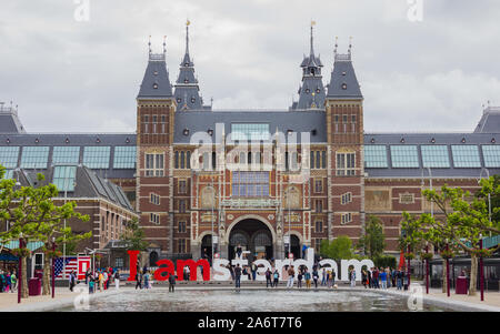 Una foto del (ora rimosso) mi segno di amsterdam di fronte al Rijksmuseum. Foto Stock