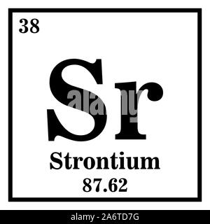 Lo stronzio Tavola Periodica degli Elementi illustrazione vettoriale EPS 10. Illustrazione Vettoriale