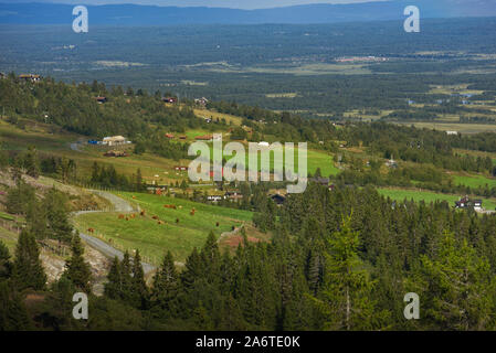 Paesaggio culturale nelle montagne, Gol, Norvegia Foto Stock