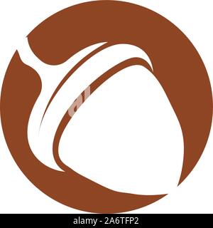 Acorn logo quercia illustrazione vettore Illustrazione Vettoriale
