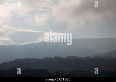 Roadtrip in Israele per trovare la neve sulla montagna Foto Stock