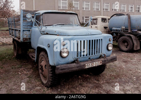 Vecchio camion GAZ 53 dall'ex Unione sovietica Foto Stock