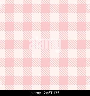 Vector seamless rosa e bianco gingham pattern. Illustrazione Vettoriale