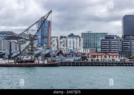 Wellington City da waterfront Foto Stock