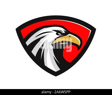 Logo o etichetta Eagle. Mascotte sportive. Illustrazione vettoriale Illustrazione Vettoriale