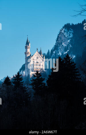 Castello di Neuschwanstein nel bellissimo paesaggio, medio Foto Stock