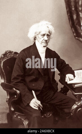 Sir John Herschel (1792-1871) era un inglese polymath, astronomo matematico, farmacia, inventore e figura chiave nello sviluppo della fotografia. Ha inventato cyanotype fotografia e vari processi che aiutato altri primi pionieri della fotografia, compresi Daguerre. Herschel è accreditato anche con la coniatura il termine fotografia nel 1839. Foto Stock