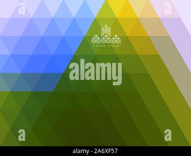 Geometrico astratto dello sfondo. Pattern poligonali con triangoli di colore. 3d illustrazione vettoriale per pubblicità, marketing e presentazione. Illustrazione Vettoriale