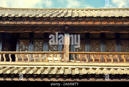 Finestra cinese tradizionale nella città antica di Dali, provincia di Yunnan, Cina. Foto Stock
