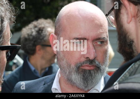 Stefano Bonaccini - MODENA - Italia, 4 maggio 2019: Stefano Bonaccini Emilia Romagna Presidente, pubblica conferenza politico del partito democratico Foto Stock