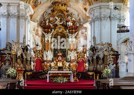 Abbazia cistercense in Krzeszow, altare, Slesia, Polonia Foto Stock
