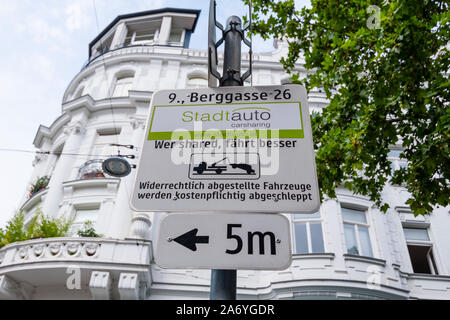 Car sharing spot, Berggasse, Vienna, Austria Foto Stock