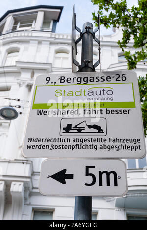 Car sharing spot, Berggasse, Vienna, Austria Foto Stock