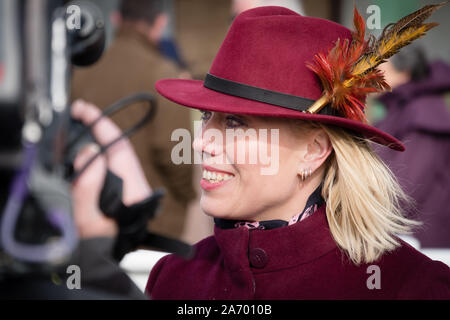 Horse trainer Kerry Lee a Hereford Racecourse Foto Stock