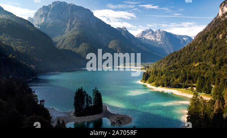 Predil Lago d'Italia. Antenna fuco vista. Bellissimo paesaggio. Foto Stock