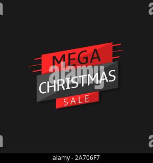 Mega Natale etichetta di vendita Illustrazione Vettoriale