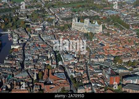Vista aerea del centro di York skyline, Yorkshire, Regno Unito Foto Stock