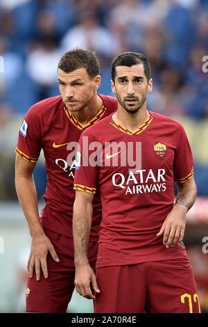 Henrikh Mkhitaryan , Edin Dzeko di come Roma Roma 15/09/2019 Stadio Olimpico Football Serie A 2019/2020 AS Roma - US Sassuolo foto Andrea Staccioli Foto Stock