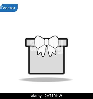 Illustrazione della confezione regalo icona sfondo o. Regalo di natale icona vettore illustrazione simbolo. Presente confezione regalo icona. Confezione in regalo, EPS vettoriali10 Illustrazione Vettoriale