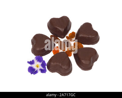 Il cioccolato-coperto i cookies con uvetta Foto Stock