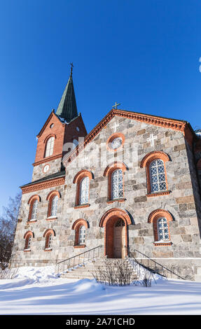 Chiesa Juva esterno a soleggiata giornata invernale. Esso si trova nel Savo meridionale regione della Finlandia Foto Stock