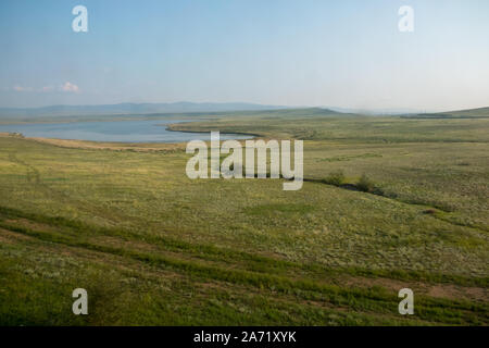 Vista dal treno dalla Russia alla Mongolia Foto Stock