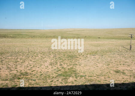 Paesaggio mongolo, vista dal treno Foto Stock