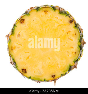 Fetta di ananas isolati su sfondo bianco Foto Stock