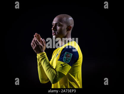 Oxford, Regno Unito. 29 ott 2019. Rob Hall di Oxford Regno a tempo pieno durante il Carabao Cup round di 16 match tra Oxford United e Sunderland al Kassam Stadium, Oxford, Inghilterra il 29 ottobre 2019. Foto di Andy Rowland. Credito: prime immagini multimediali/Alamy Live News Foto Stock