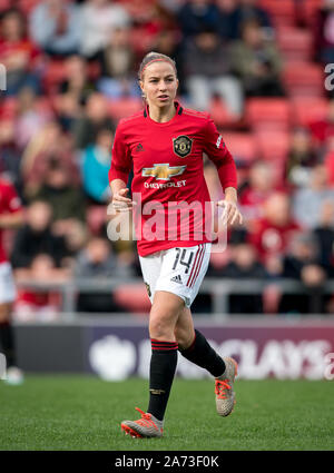 Jackie Groenen del Man Utd donne durante il match FAWSL tra Manchester United donne e donne di lettura a Leigh Sports Village, Leigh, Inghilterra il 27 Foto Stock