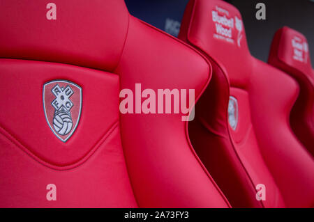 Vista generale dello stadio pre corrispondere durante il cielo scommettere League 1 match tra Rotherham United e Wycombe Wanderers presso la New York Stadium, Rother Foto Stock