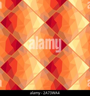 Arancione scuro, giallo bassa vettore poli texture seamless pattern. Un campione con forme poligonali. Il miglior design triangolare per il tuo business. Illustrazione Vettoriale