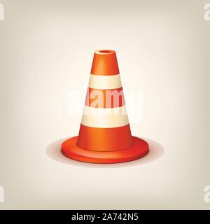 Orange cono stradale Illustrazione Vettoriale
