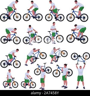 Ciclista set 01 Illustrazione Vettoriale