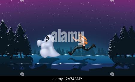 Ghost notte 01 Illustrazione Vettoriale