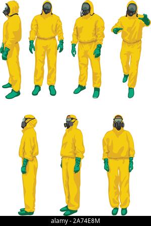 Biohazard impostato su bianco Illustrazione Vettoriale