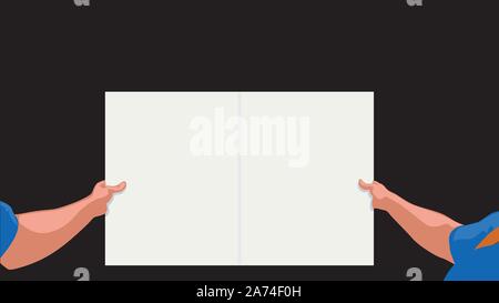 Mani tenendo la carta Illustrazione Vettoriale