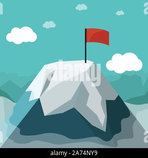 Mountain design piatto Illustrazione Vettoriale