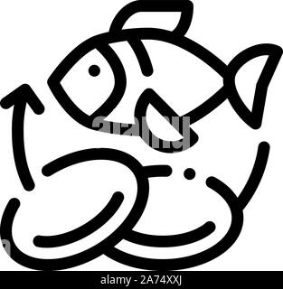 Pesce integratori di nutrienti icona illustrazione vettoriale Illustrazione Vettoriale