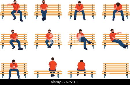 Uomo seduto su un banco di lavoro 01 Illustrazione Vettoriale